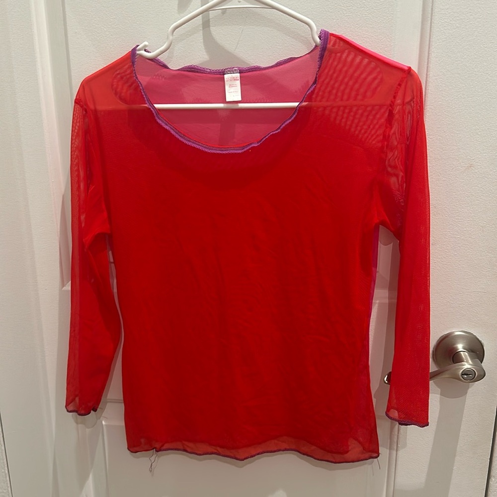 Sheer Red Long Sleeve